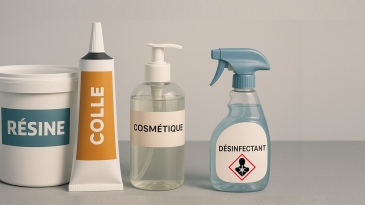 Des produits pouvant émettre des aldéhydes : de la résine, de la colle, des sprays ménagers et désinfectants